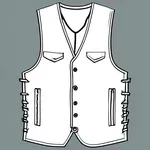 rugged white vest with frayed edges image